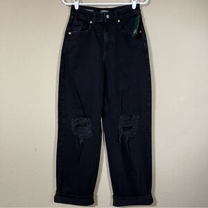 Wild Fable Black Highest Rise Distressed Baggy Relaxed Fit Jeans Size 0